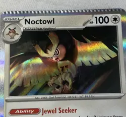 Noctowl 115/142 Sv07: Stellar Crown Holo Rare Crimped Error Pokemon TCG NM - Image 1