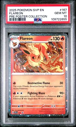 PSA 10 Flareon 167, Vaporeon 168, Jolteon 169 SVP PROMO Prismatic Poster Pokemon - Image 2