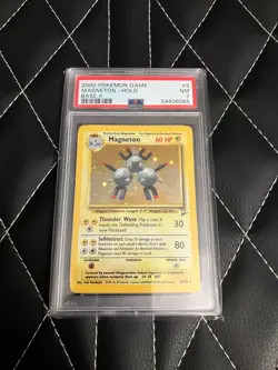 Pokemon PSA 7 Magneton Holo Base Set 2 NM 2000 - Image 1