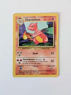 Pokemon Card WOTC Charmeleon 24/102 Base Non-holo Uncommon Unlimited 1999 - NM - Image 1