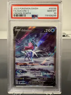 Pokemon TCG PSA 10 Gem MINT Suicune V GG38/GG70 Crown Zenith English - Image 1