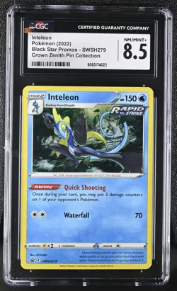 Pokemon INTELEON SWSH279 Crown Zenith Pin Collection Black Star Promo CGC 8.5 - Image 1