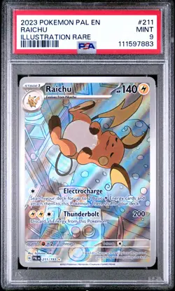 2023 POKEMON PAL EN-PALDEA EVOLVED ILLUSTRATION RARE #211 RAICHU PSA 9 - Image 1