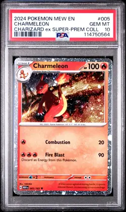 2024 POKEMON MEW EN-151 CHARIZARD EX SUPER-PREM COLL #005 CHARMELEON PSA 10 - Image 1