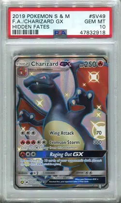 🔥PSA 10 CHARIZARD GX #SV49 SUN & MOON HIDDEN FATES FULL ART POKEMON 2019🔥 - Image 1