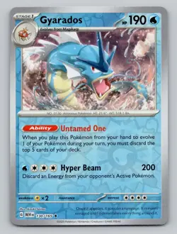 Reverse Holo Gyarados #130/165 Rare SV: Scarlet & Violet 151 Pokemon - Image 1
