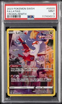 2023 POKEMON SWORD & SHIELD CROWN ZENITH #GG20 FULL ART/LATIAS PSA 9 - Image 1