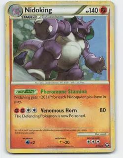 2010 Pokemon, Triumphant, #6/102 Nidoking, Holo Rare - Image 1