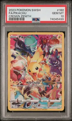 ⚡PSA 10 PIKACHU #160 FULL ART POKEMON SWORD AND SHIELD CROWN ZENITH 2023⚡ - Image 1