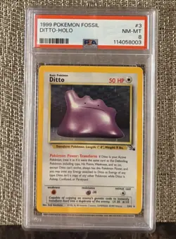 1999 Pokemon Fossil Holo: DITTO #3: PSA 8 - Image 1