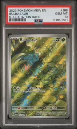 2023 POKEMON MEW EN-151 ILLUSTRATION RARE #166 BULBASAUR PSA 10 - Image 1