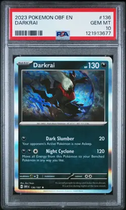 2023 POKEMON OBF EN-OBSIDIAN FLAMES #136 DARKRAI PSA 10 - Image 1
