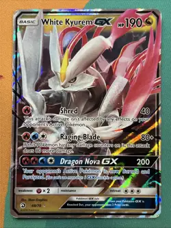 Pokemon Card - White Kyurem GX - Ultra Rare (48/70) SM Dragon Majesty *DMG* - Image 1