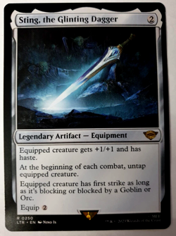 MTG Lord of the Rings - Sting, the Glinting Dagger - Rare - 0250 NM - Image 1