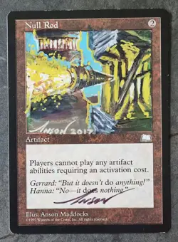 MTG Magic - Null Rod - Altered and Signed by original artists Anson Maddocks -EX - Image 1