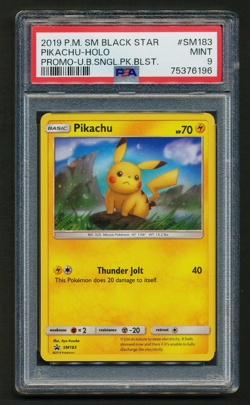 Pikachu SM183 Black Star Promo Pokemon 2019 Unbroken Bonds Blister Pack PSA 9 - Image 1