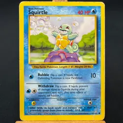 Squirtle - 63/102 - Base Set - Unlimited - Common - Pokemon - WOTC - Damaged - Image 1