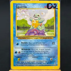 Squirtle - 63/102 - Base Set - Unlimited - Common - Pokemon - WOTC - Damaged - Image 3