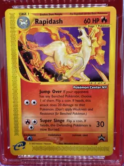2002 Pokemon Center New York Rapidash CGC GEM MINT 10 #51 Black Star Promo TCG - Image 2