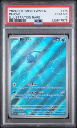 2024 POKEMON TWM EN-TWILIGHT MASQUERADE #175 PHIONE ILLUSTRATION RARE PSA 10 - Image 1