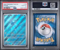 2024 POKEMON TWM EN-TWILIGHT MASQUERADE #175 PHIONE ILLUSTRATION RARE PSA 10 - Image 2