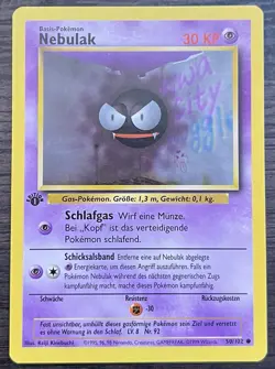 1st Edition GERMAN Gastly 50/102 Pokemon TCG WOTC Base Set MINT - Image 1