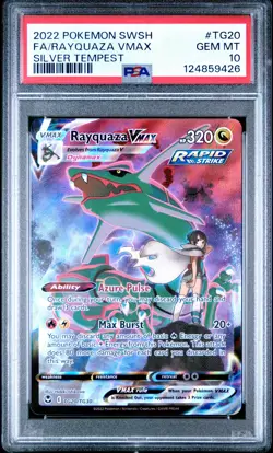 Pokemon TCG Rayquaza Vmax TG20/TG30 Silver Tempest Trainer PSA 10 - Image 1