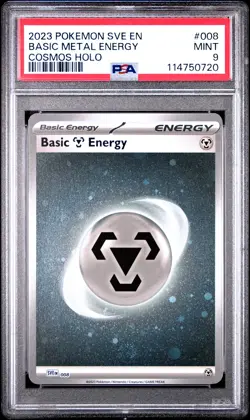 2023 POKEMON SVE EN-BASIC ENERGIES COSMOS HOLO #008 BASIC METAL ENERGY PSA 9 - Image 1