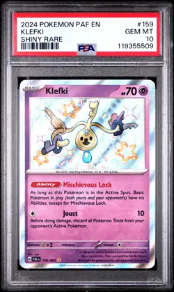 2024 POKEMON PAF EN-PALDEAN FATES SHINY RARE #159 KLEFKI PSA 10 - Image 1