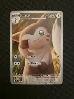 Pokemon TCG Furret 168/159 Journey Together Illustration Rare Full Art Card NM - Image 1