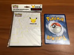 NEW POKEMON FIRST PARTNER OVERSIZE COLLECTOR BINDER & 1 PIKACHU CARD + 1 SOBBLE - Image 1