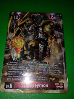 WarGreymon BT14-101 Blast Ace (Secret Rare) Digimon Card - Image 1