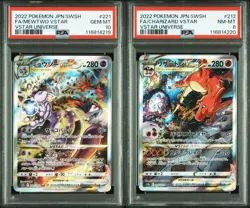 PSA 10 & 8 Pokemon Card Mewtwo Charizard SAR Set 221 212S12a VSTAR Universe Seq - Image 1