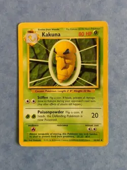 Pokemon TCG Original Base Set Uncommon Card - Kakuna 33/102 1999 - Image 1