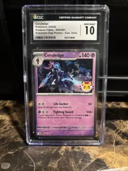 CGC Paldean Fates Pokemon Day Promo Ceruledge Gem Mint 10 plus free bonus card🔥 - Image 1