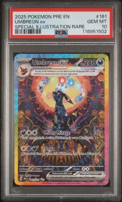2025 POKEMON PRE EN-PRISMATIC EVOLUTIONS #161 UMBREON EX PSA 10 - Image 1