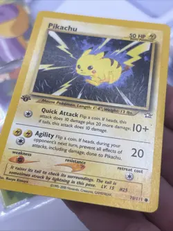 Pokemon TCG Pikachu 70/111 1st Edition Neo Genesis Common LP - Image 2