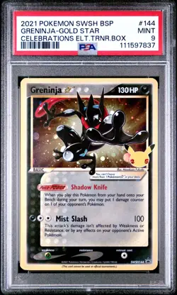 2021 POKEMON SWSH BLACK STAR PROMO #144 GRENINJA-GOLD STAR PSA 9 - Image 1