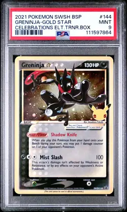 2021 POKEMON SWSH BLACK STAR PROMO #144 GRENINJA-GOLD STAR PSA 9 - Image 1