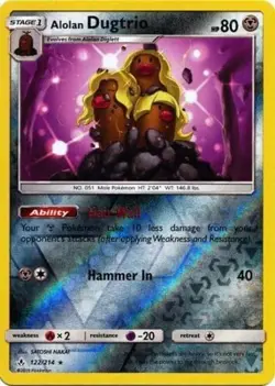 Pokemon - Alolan Dugtrio - 122/214 - Rare - Reverse Holo - Unbroken B - NM/M - Image 1