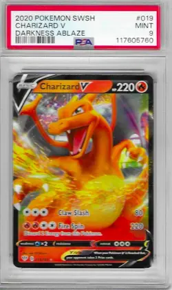 POKEMON CHARIZARD V #019 SWSH DARKNESS ABLAZE PSA 9 MINT NEW - Image 1