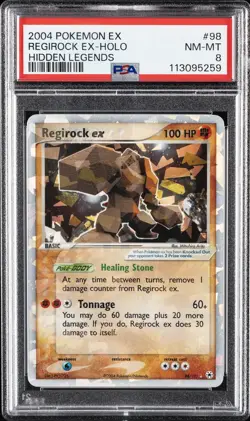 2004 POKEMON EX HIDDEN LEGENDS #98 REGIROCK EX-HOLO PSA 8 - Image 1