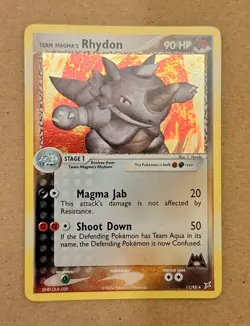 Pokemon TCG 2004 Team Magma's Rhydon 11/95 EX Team Magma vs Team Aqua Rare Holo - Image 1