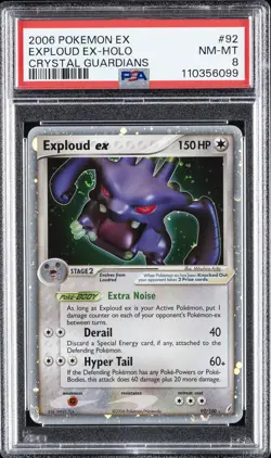 2006 POKEMON EX CRYSTAL GUARDIANS #92 EXPLOUD EX-HOLO PSA 8 - Image 1