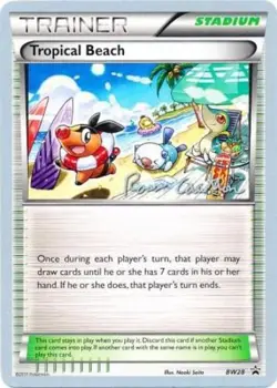 Moderately Played Tropical Beach - BW28 - Ross Cawthon - WCS 2011 Pokemon World - Image 1