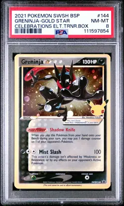 2021 POKEMON SWSH BLACK STAR PROMO #144 GRENINJA-GOLD STAR PSA 8 - Image 1