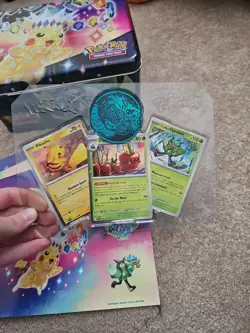 Pokemon TCG Surging Sparks 2024 Collector Chest Lunch Box Tin W Promos Stickers - Image 2