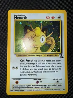 Meowth 10/53 MP Cosmos Holo Black Star Pokemon Gameboy Promo - Image 1