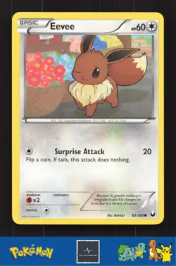 2012 Pokemon BW Dark Explorers 83/108 Eevee - Image 1