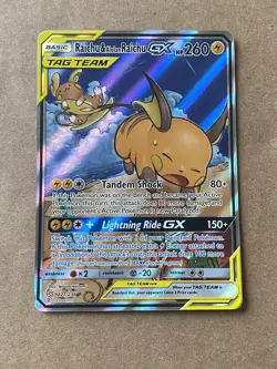 Raichu & Alolan Raichu Gx 221/236 Unified Minds Pokemon TCG (VLP/LP) - Image 1